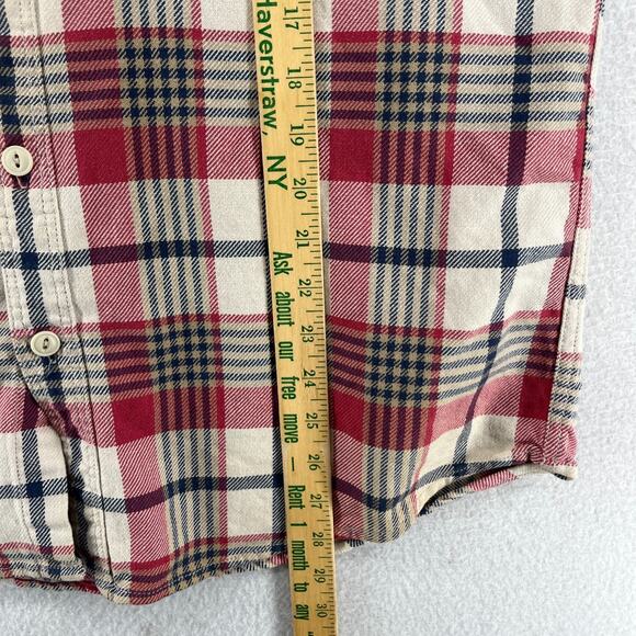 EDDIE BAUER Shirt Mens L Heavy Flannel Plaid Classic Fit Button Up Cotton Red - Picture 15 of 16